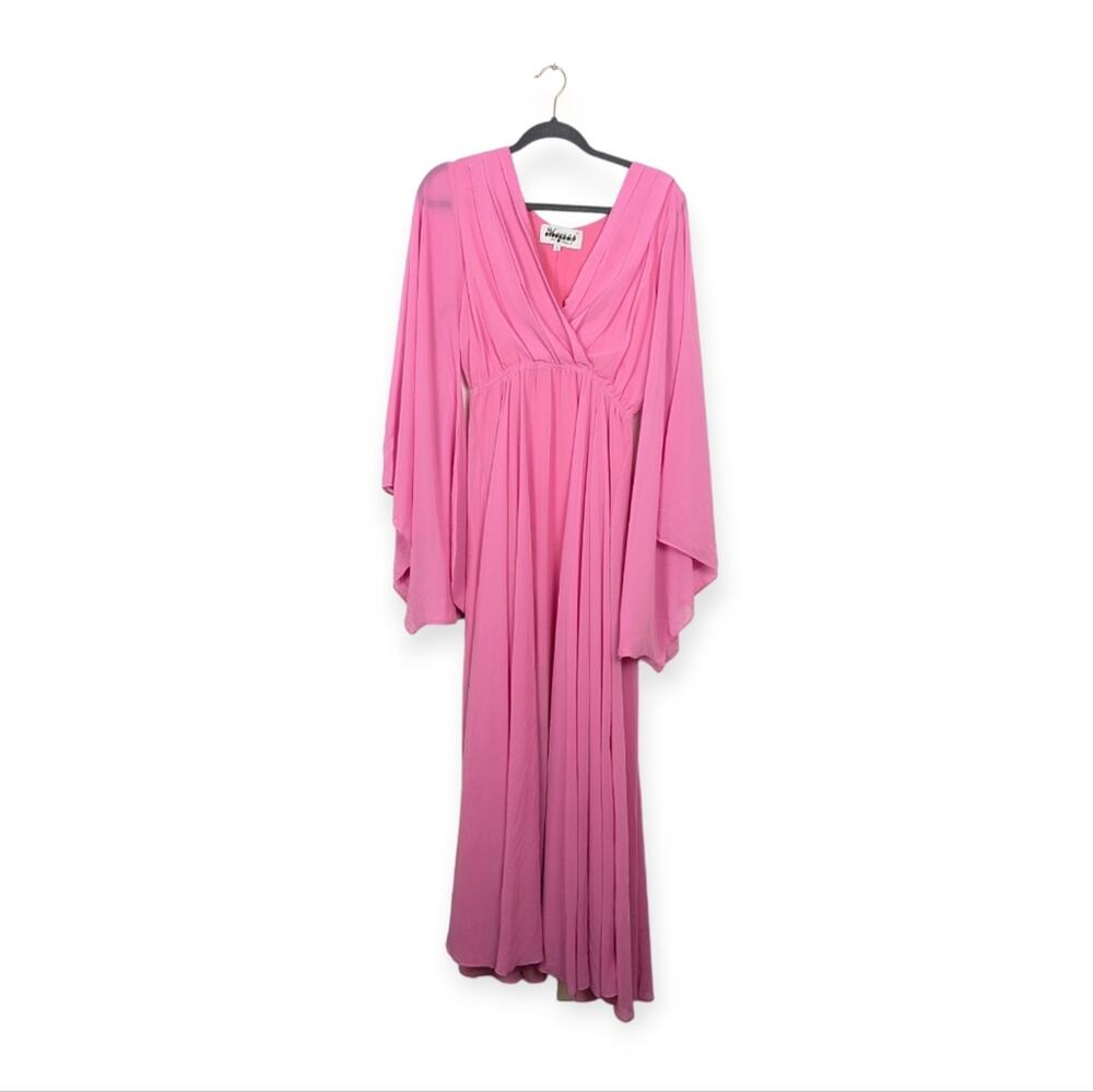Meghan Los Angeles Pink Sunset Kimono Sleeve Midi Dress